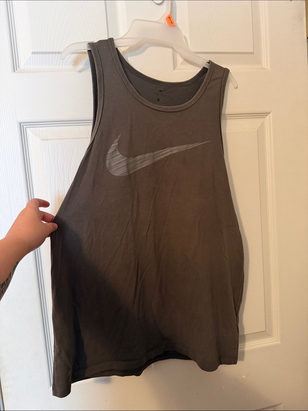 Nike Mens Charcoal Gray Swoosh Muscle Tank